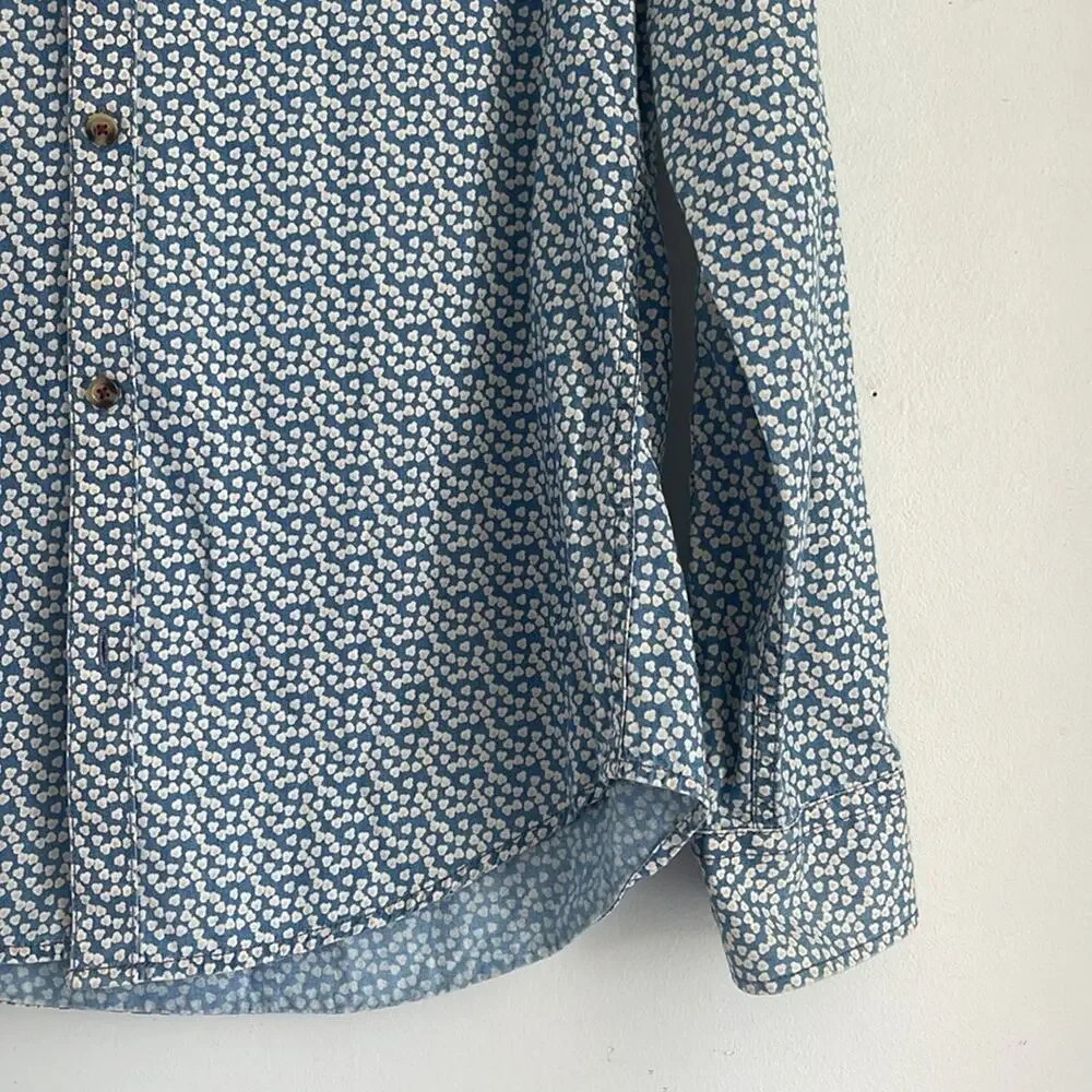 Moods of Norway 100% cotton slim fit floral print long sleeve button up shirt M
